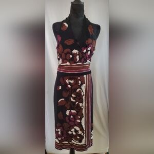 Jones New York Brown and Black Halter Sundress